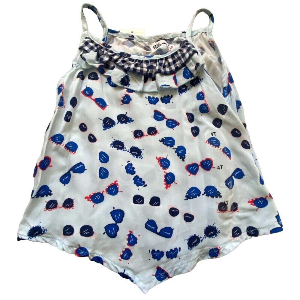 Epic Threads Girls Lightweight Hankerchief Tank Top-Blue-size 4/4T-NWT - Picture 1 of 4